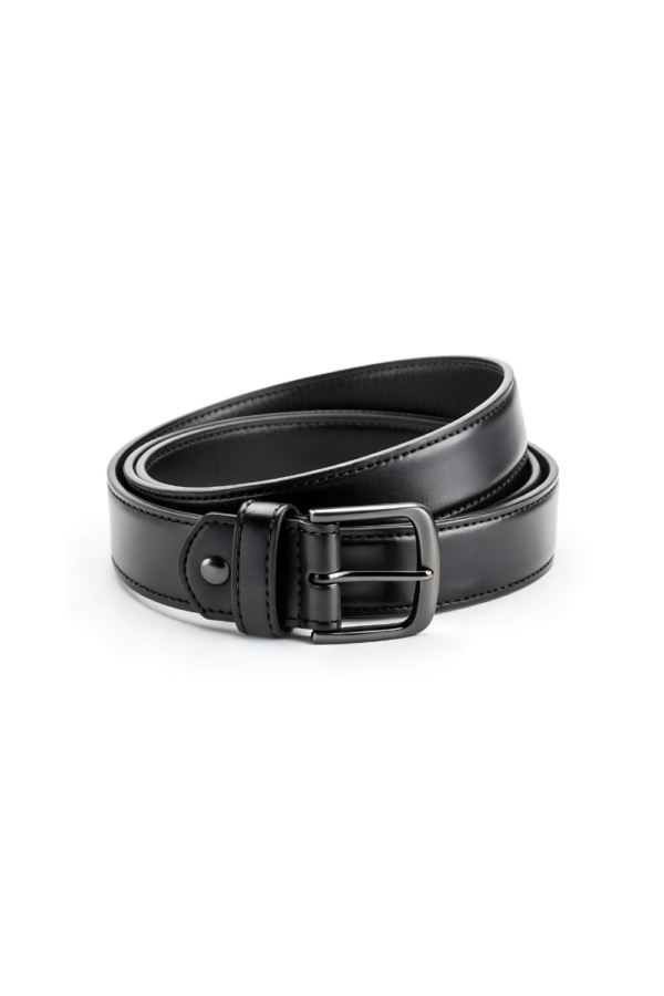 A classic leather belt with a modern finish.