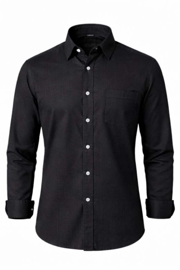 SLIM FIT BLACK SHIRT