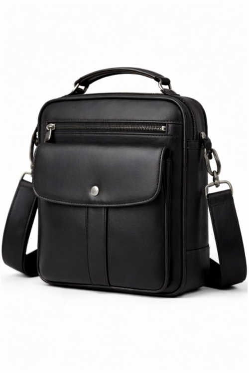 MODERN BLACK LEATHER BAG