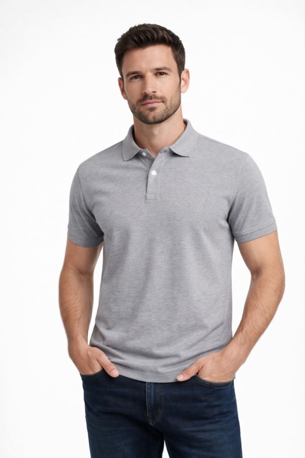 ESSENTIAL GREY POLO SHIRT